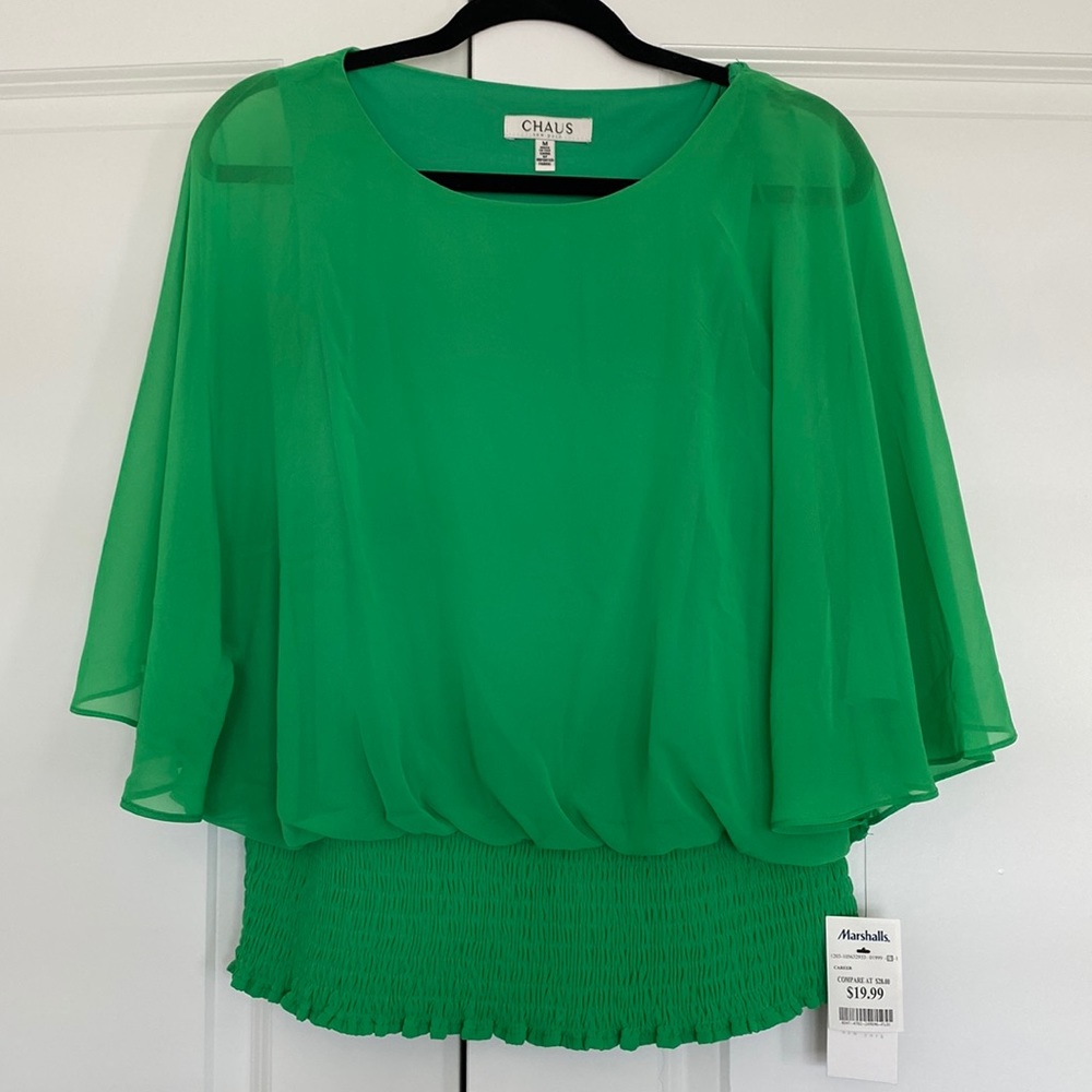 NWT CHAUS green blouse